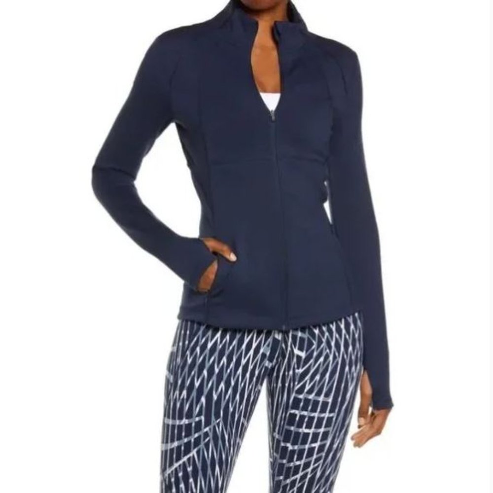 Sweaty Betty Power Full Zip Jacket in Navy Blue | L